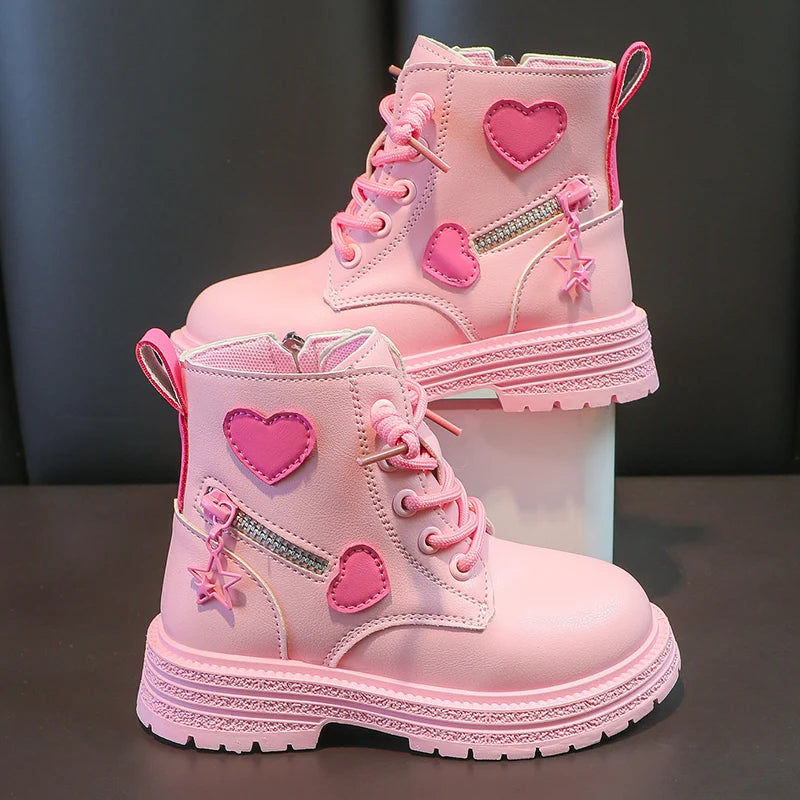 Pinky Hearts High-Cut Boots