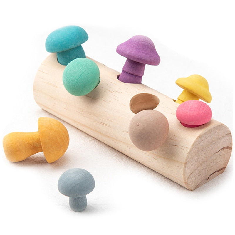 Wooden Mushroom Picking Toy