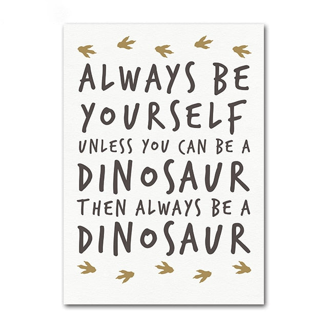 Personalized Be Dinosaur Wall Art Print