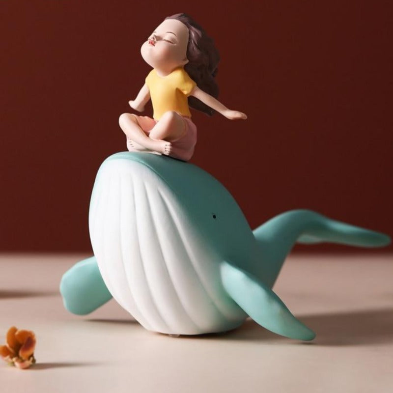 Whale and Girl Figurine