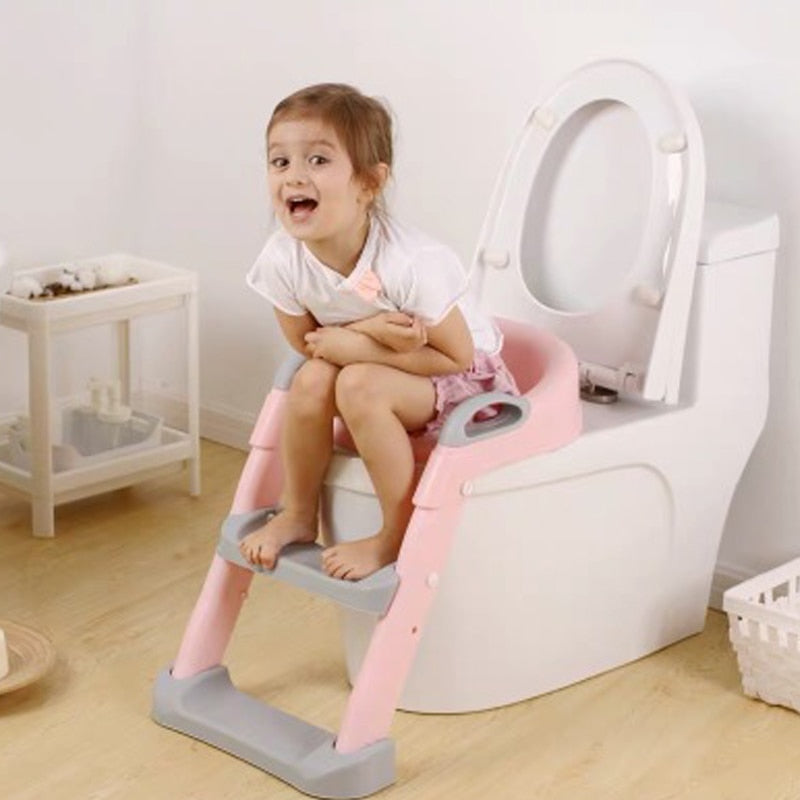 Kid Toilet Seat With Adjustable Ladder