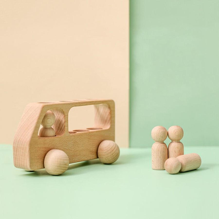 Montessori Wooden Travel Bus Toy