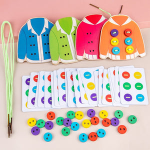 Montessori Colored Button Jacket Game