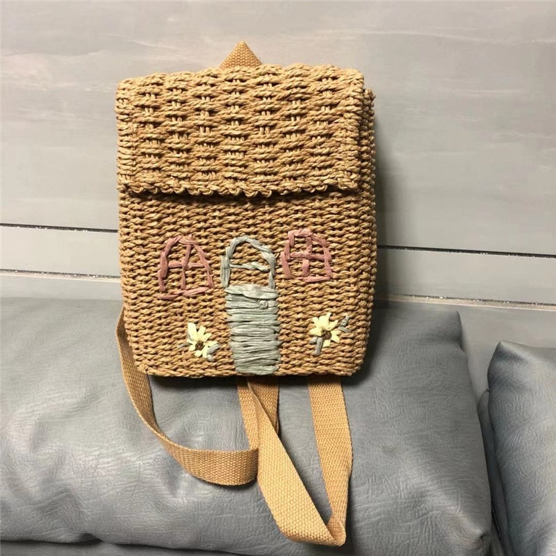 Little Hut Woven Backpack