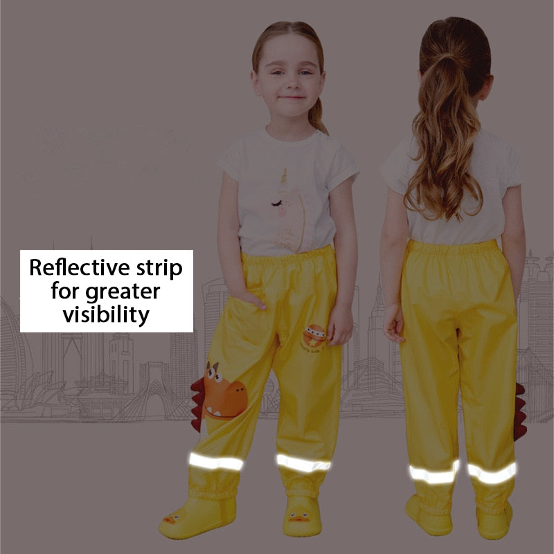 Cartoon Dino Rain Pants