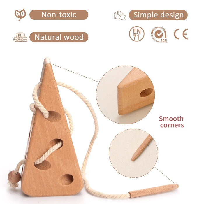 Wooden Cheese Threading Toy