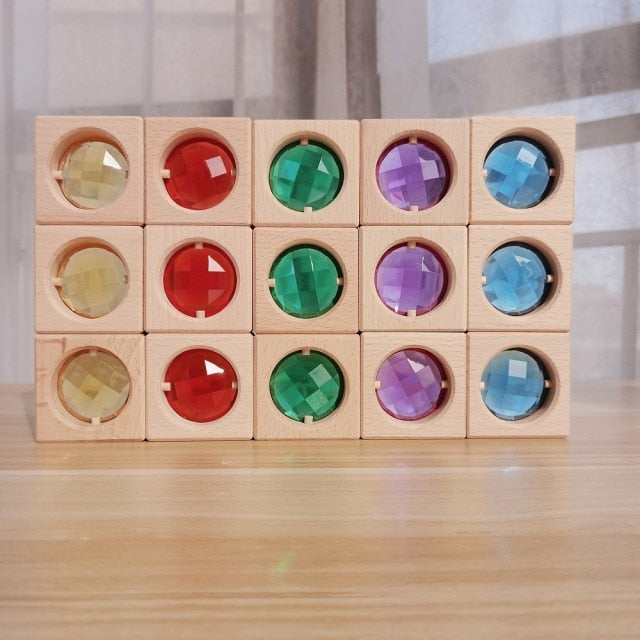 Montessori Wooden Crystal Blocks