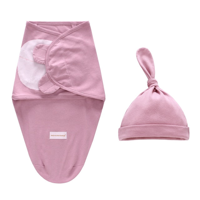 Baby Swaddle Blanket + Cap Set