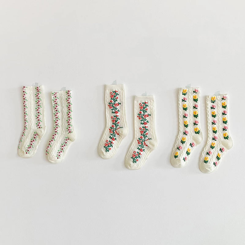 Floral Plaid Stockings