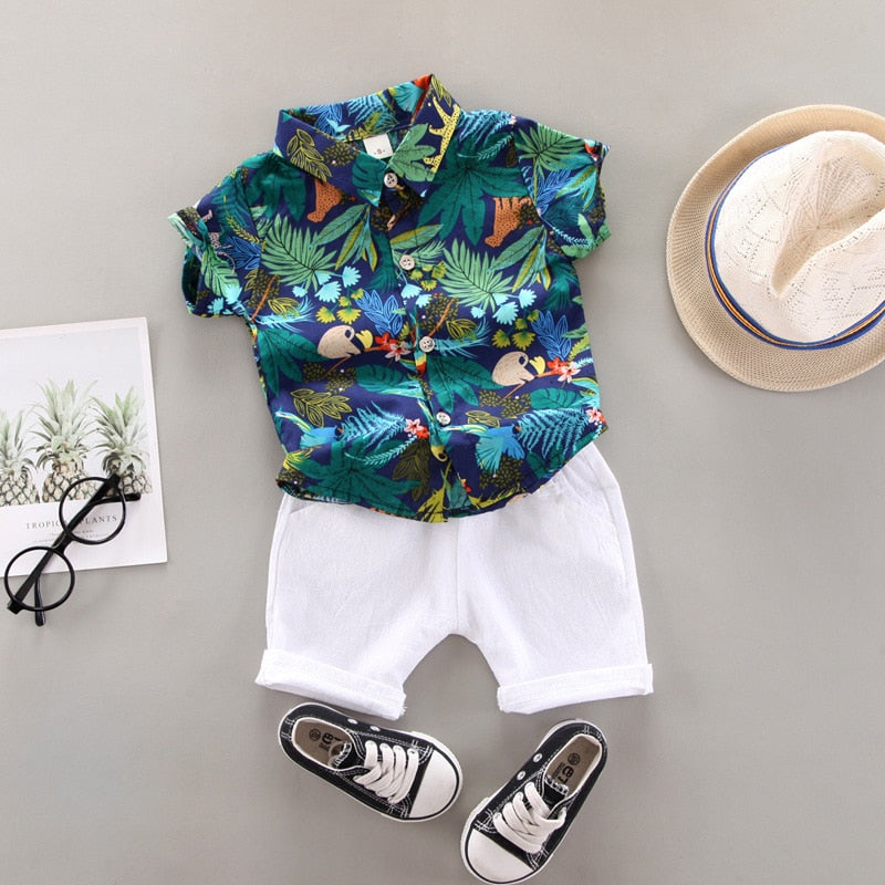 Tropical Shirt and Shorts Set