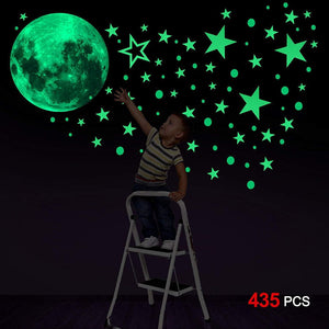 Glowing Moon and Stars Decal