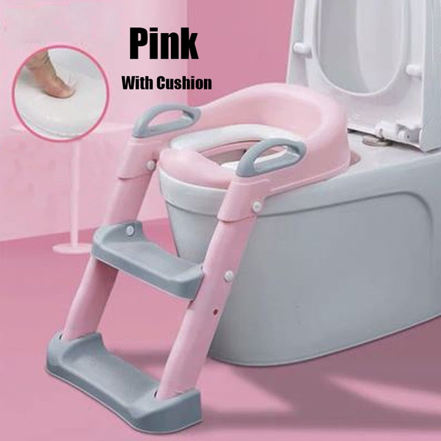 Kid Toilet Seat With Adjustable Ladder