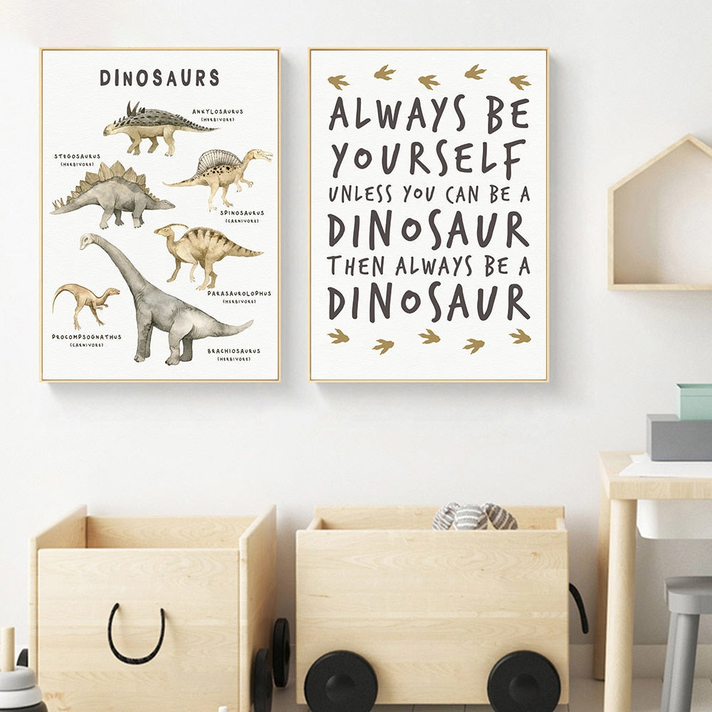 Personalized Be Dinosaur Wall Art Print