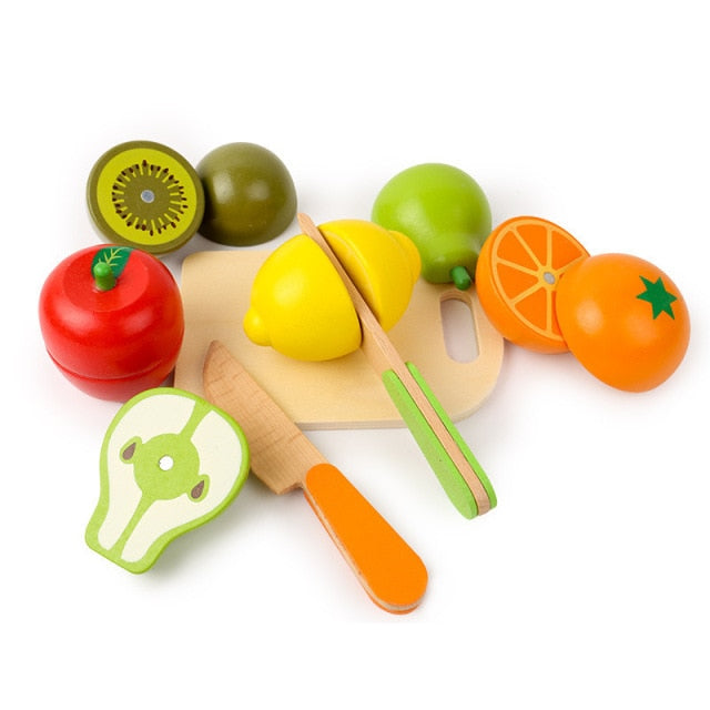 Magnetic Wooden Fruits/Vegetables Cutting Toy Set