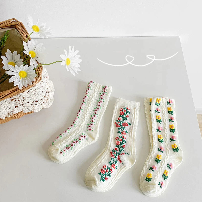 Floral Plaid Stockings