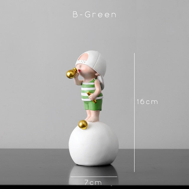Bubble-blowing Kids Statue