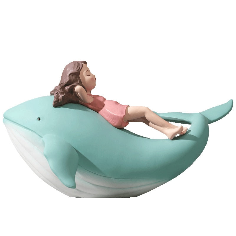Whale and Girl Figurine