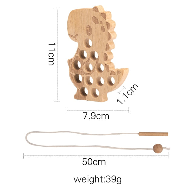 Wooden Creature Threading Toy