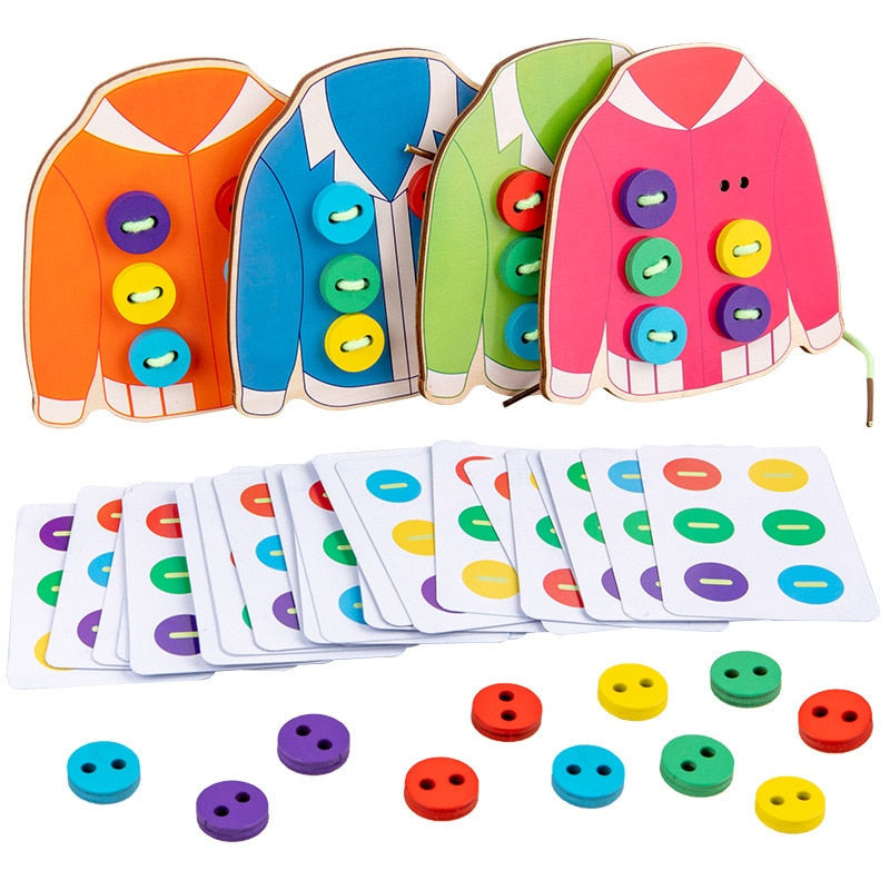 Montessori Colored Button Jacket Game