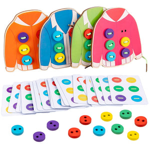 Montessori Colored Button Jacket Game