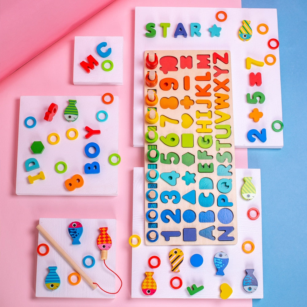 Wooden Montessori Rainbow Spellboard