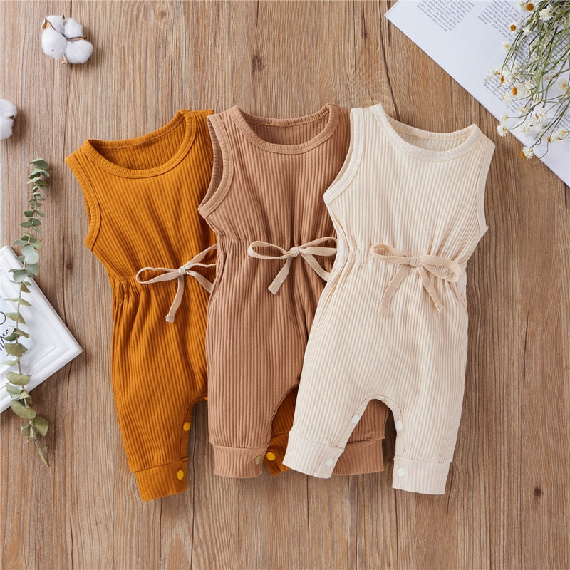 Knitted Ribbed Sleeveless Jumpsuit