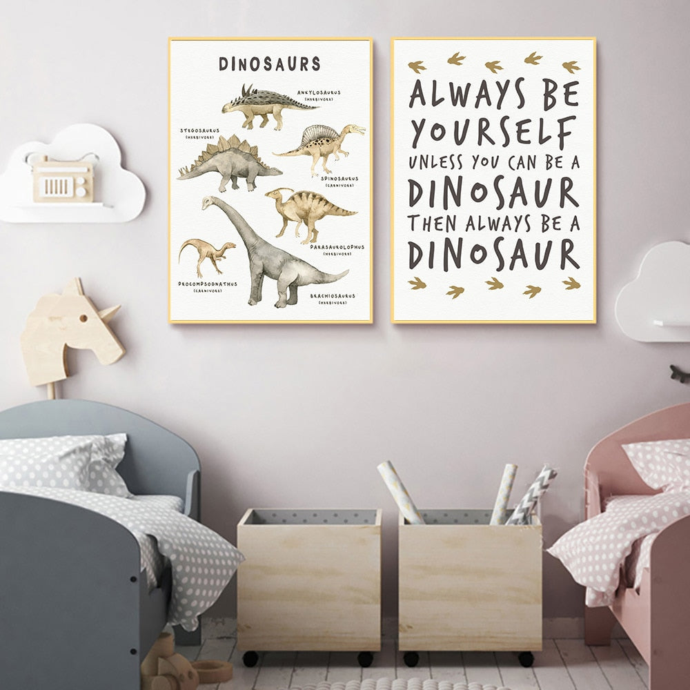 Personalized Be Dinosaur Wall Art Print
