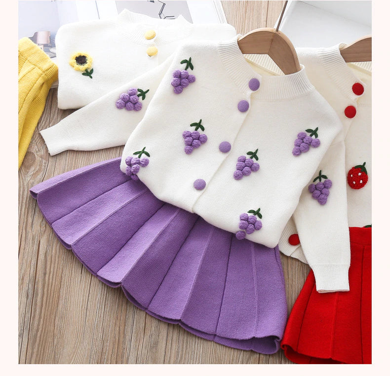 Aster 2pcs Cardigan/Skirt Set