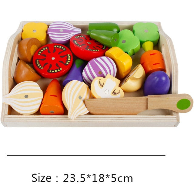 Magnetic Wooden Fruits/Vegetables Cutting Toy Set