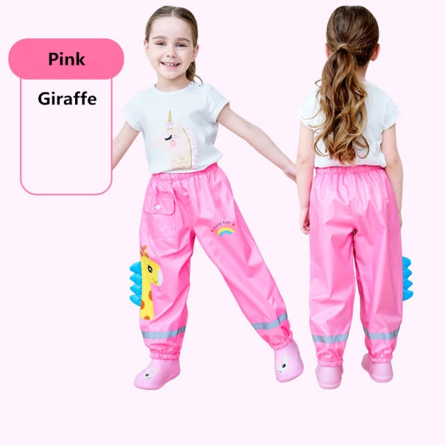 Cartoon Dino Rain Pants