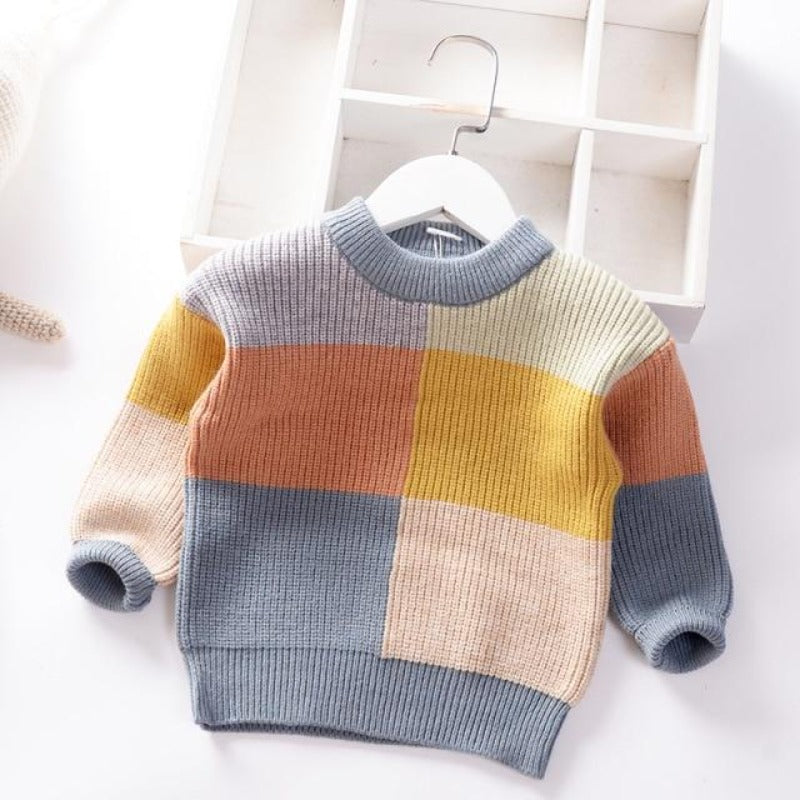 Knitted Pastel Colorblock Jumper