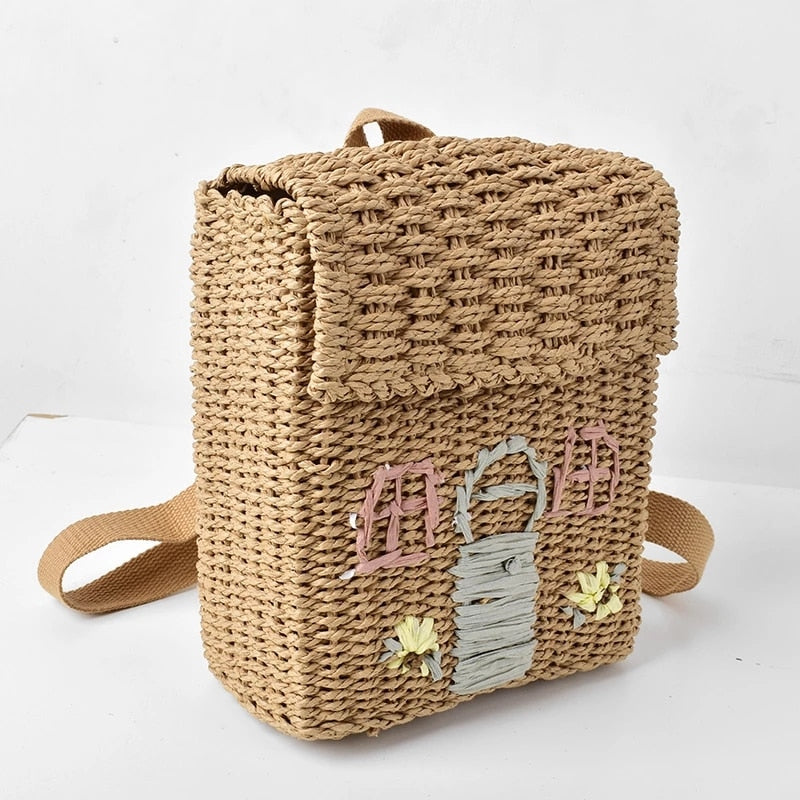 Little Hut Woven Backpack