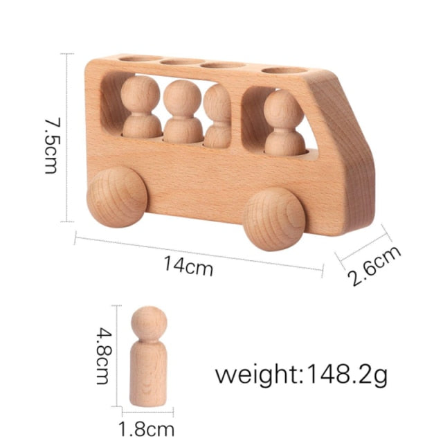 Montessori Wooden Travel Bus Toy
