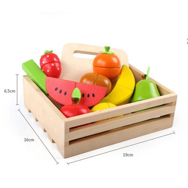 Magnetic Wooden Fruits/Vegetables Cutting Toy Set