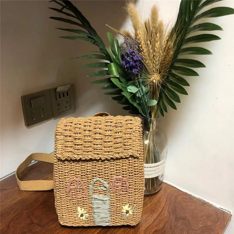 Little Hut Woven Backpack