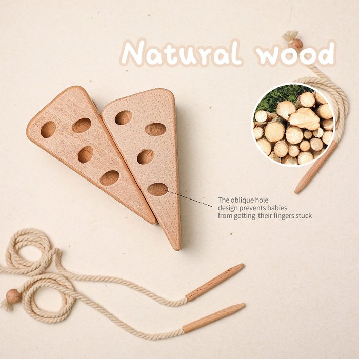 Wooden Cheese Threading Toy