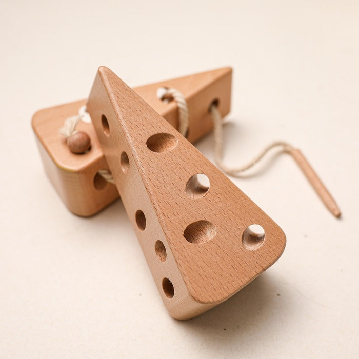 Wooden Cheese Threading Toy