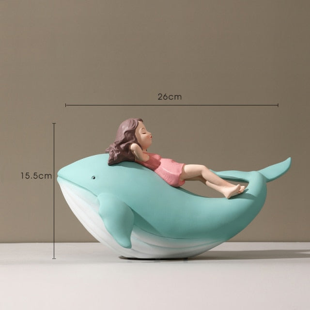Whale and Girl Figurine