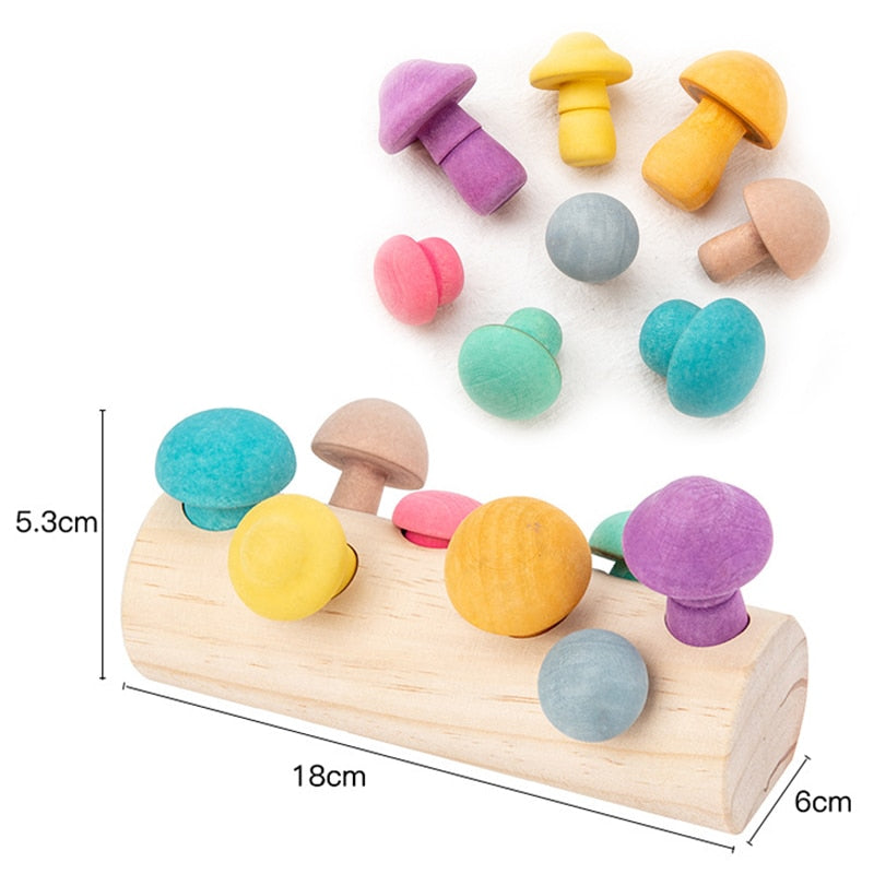Wooden Mushroom Picking Toy