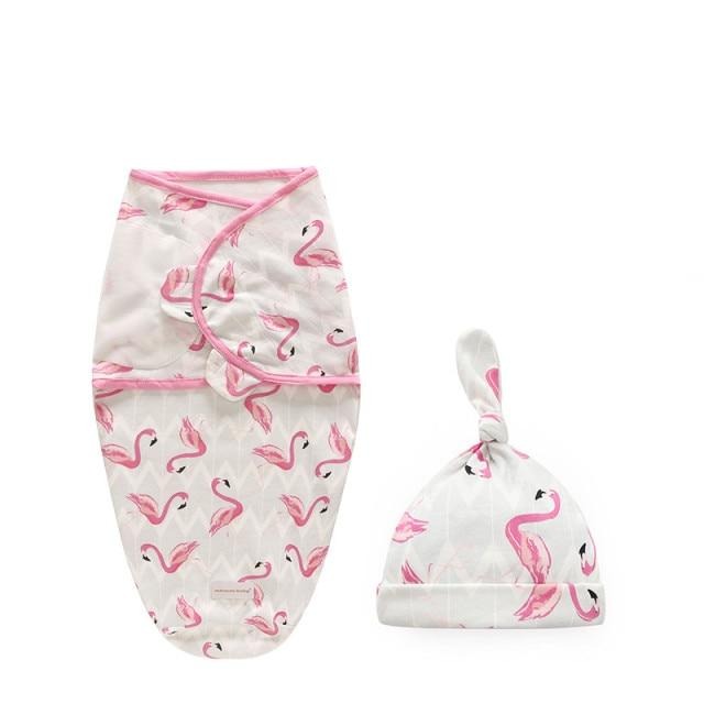 Baby Swaddle Blanket + Cap Set