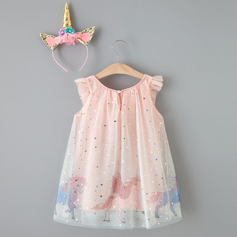 Pink Unicorn Dress Set