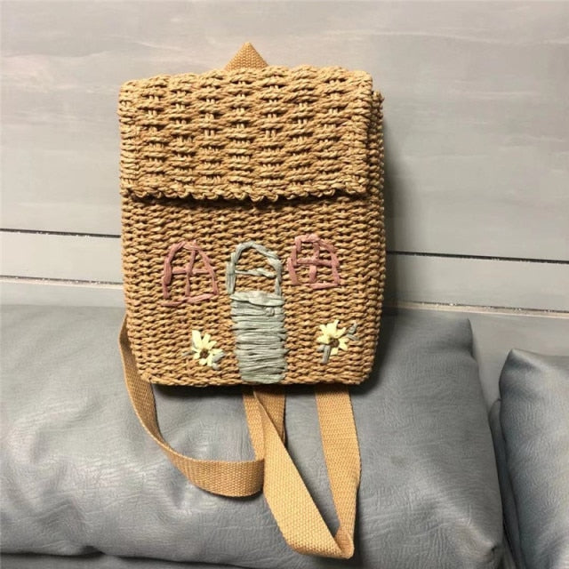 Little Hut Woven Backpack