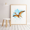 Watercolor Dinosaur Wall Art Print