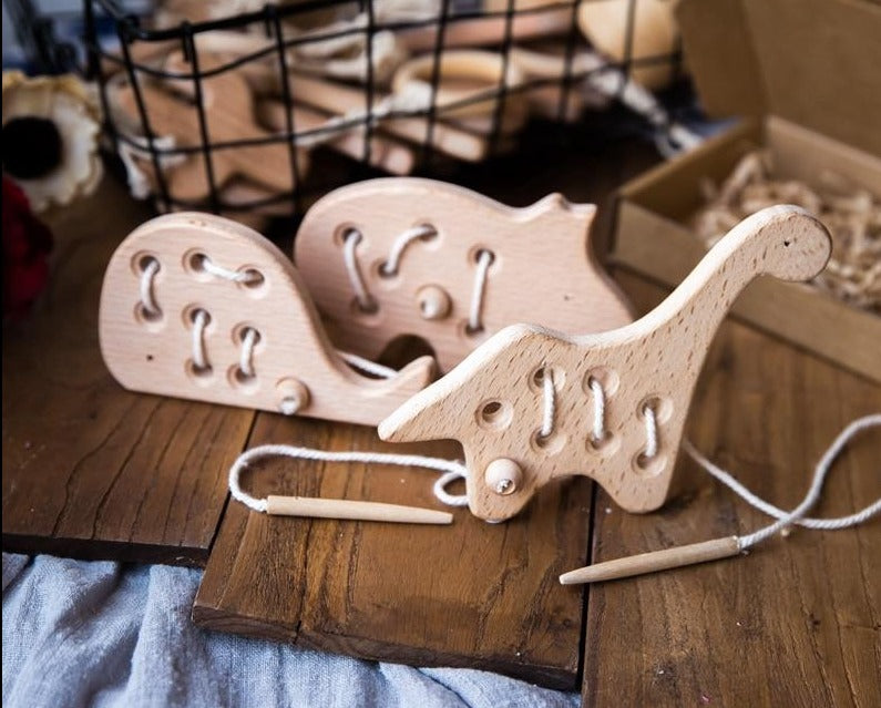 Wooden Creature Threading Toy