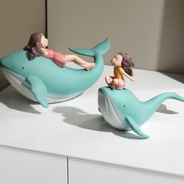 Whale and Girl Figurine