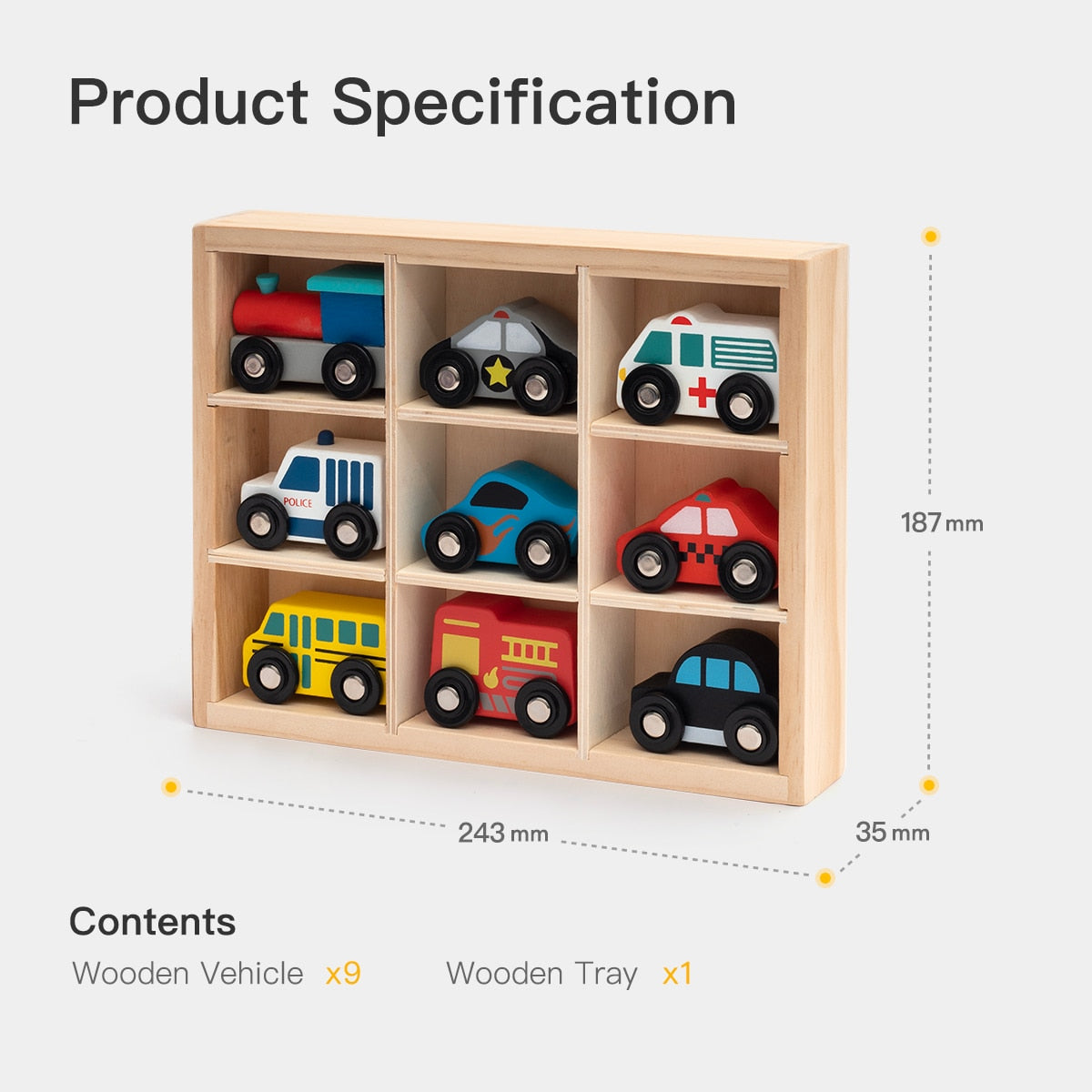 Wooden Cars with Shelf