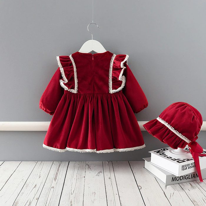Red Velvet Dress - Mille Kids Red Velvet Dress - Mille Kids