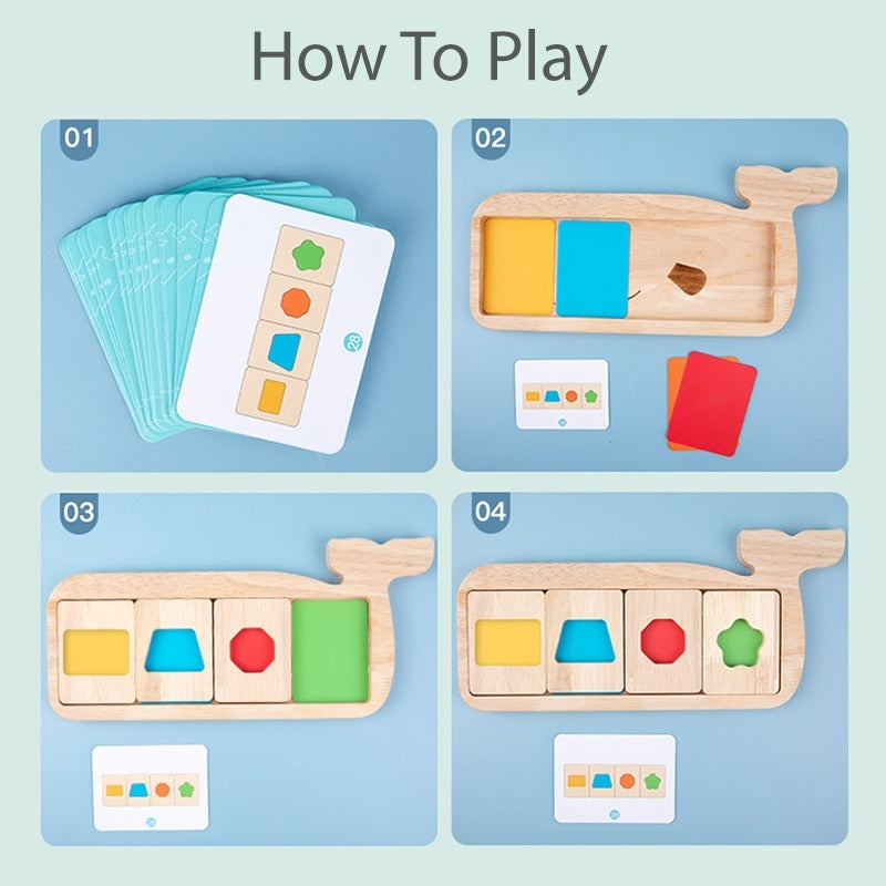 Wooden Whale Matching Puzzle