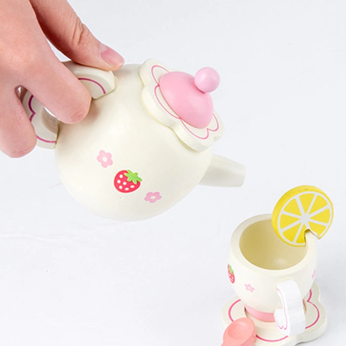 Wooden Strawberry Tea Set